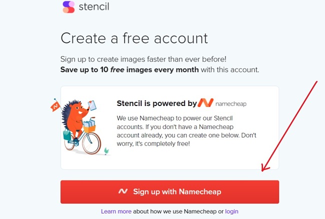 Stencil sign up screenshot