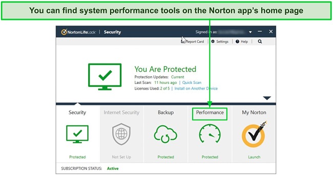 Screenshot of Norton's home page