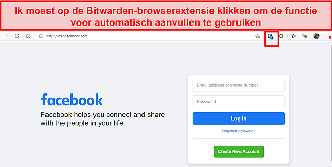 Screenshot van het Bitwarden-proces voor automatisch aanvullen.