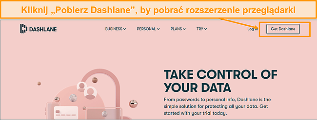 Zrzut ekranu linku do pobrania Dashlane.