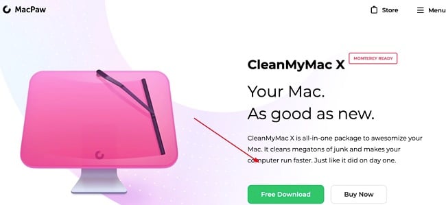 CleanMyMac X download page screenshot