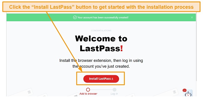LastPass browser extension Installation link