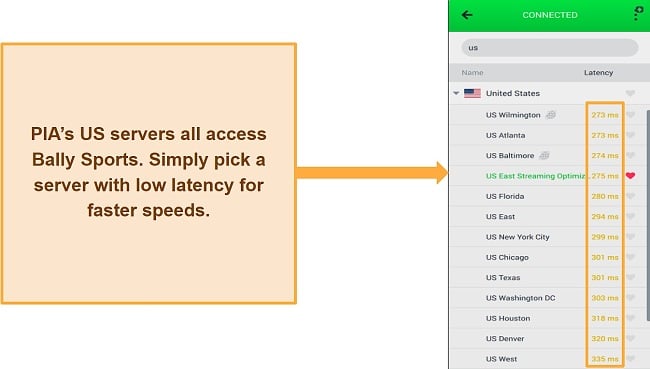 Image of PIA's US servers