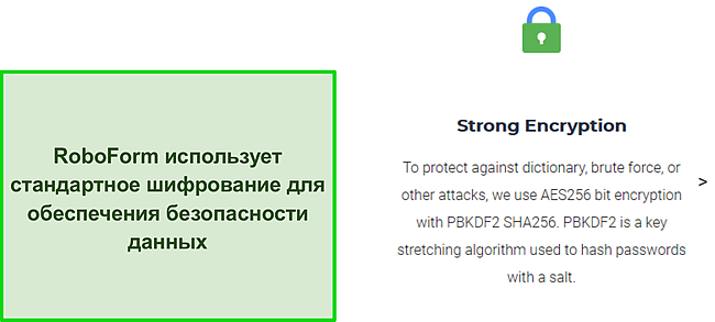 Скриншот RoboForm Encryption.