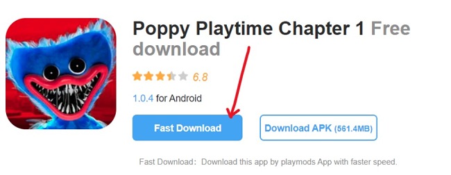 Poppy Playtime indirme sayfası ekran görüntüsü