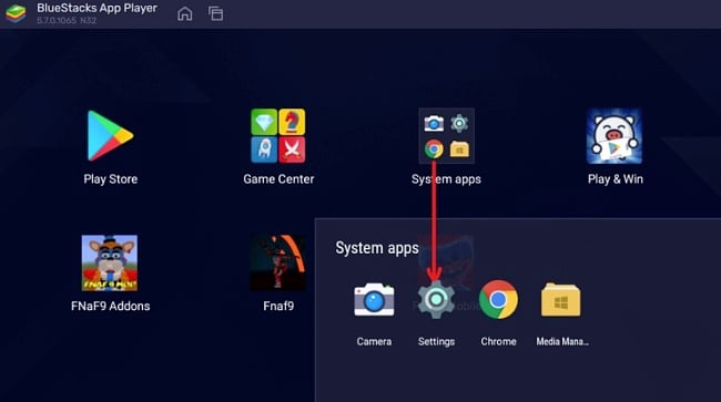 Captura de tela do ícone de configurações do emulador Poppy Playtime