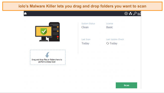 Screenshot of IOLO's Malware Killer dashboard