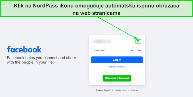 Snimka zaslona NordPass značajke automatskog popunjavanja