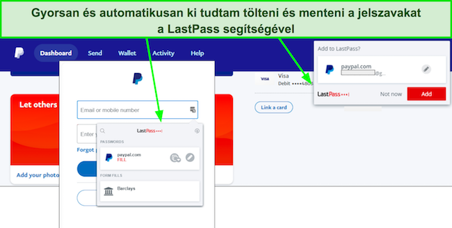 Képernyőkép a LastPass automatikus kitöltési funkciójáról