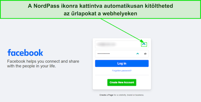 Képernyőkép a NordPass automatikus kitöltési funkciójáról