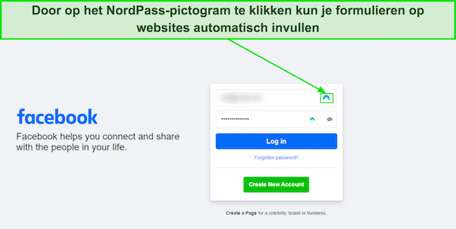 Screenshot van de functie voor automatisch invullen van NordPass