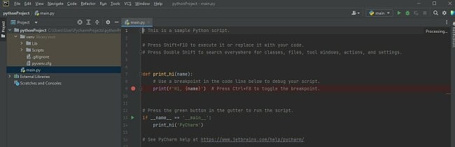 PyCharm Interface