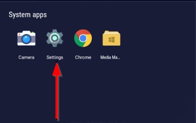 Capture d'écran de l'icône des paramètres Aptoide