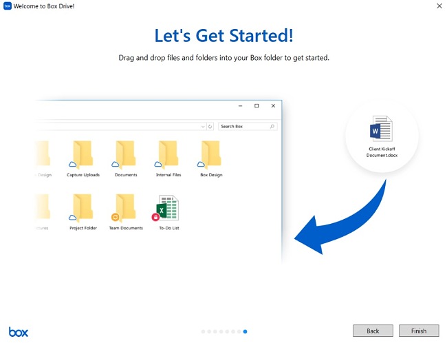 Box get started screenshot