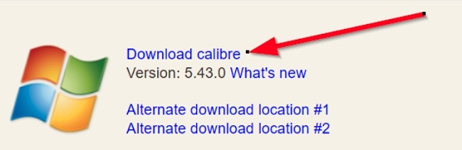 Calibre Windows download screenshot