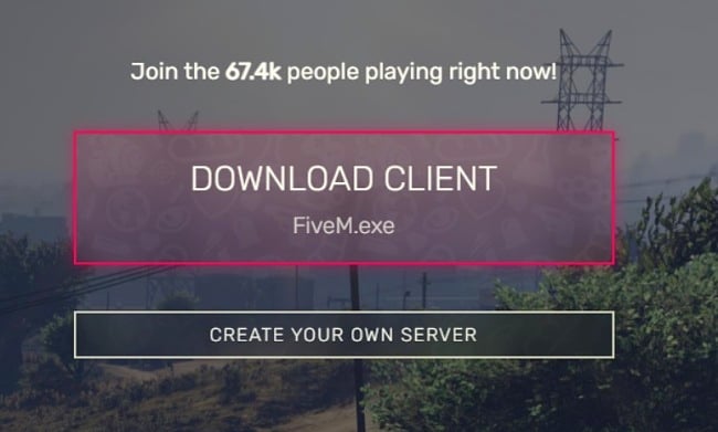 Captura de tela do cliente de download do FiveM