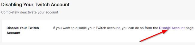 Twitch disabling account screenshot