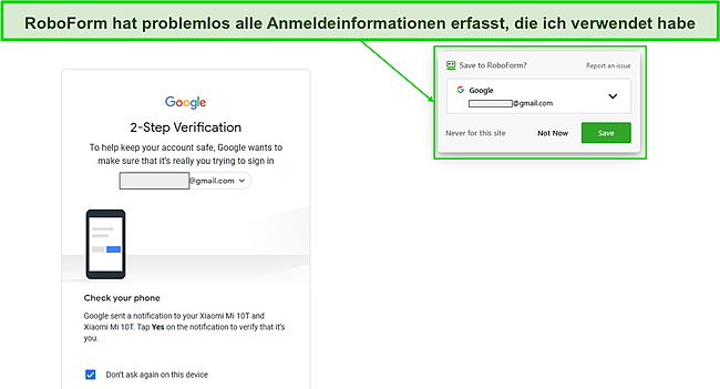 RoboForm speichert verwendete Logins automatisch.