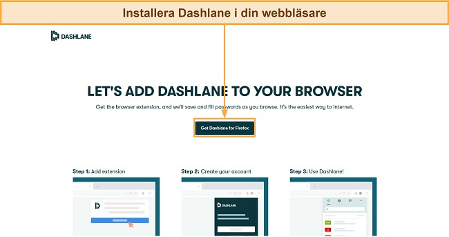 Installiere Dashlane in deinem Webbrowser