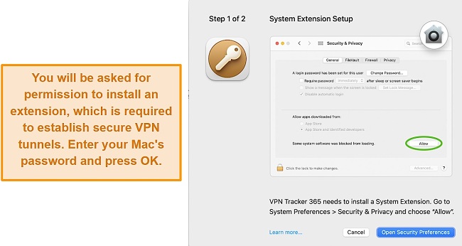 Screenshot of the VPN Tracker installation process