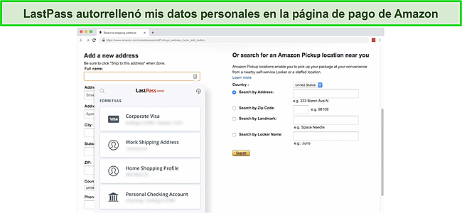 Captura de pantalla de Me impresionó mucho la función de autocompletar de LastPass.