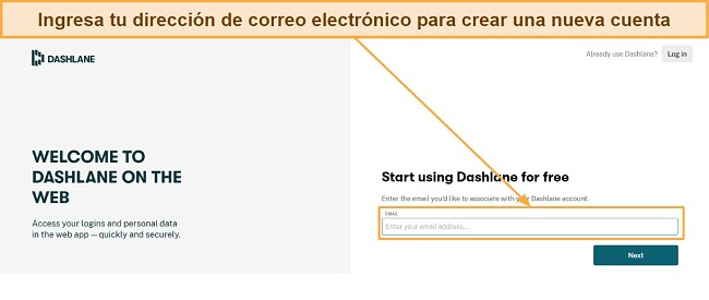 Formulario de registro: Introduce tu dirección de correo electrónico para crear una nueva cuenta