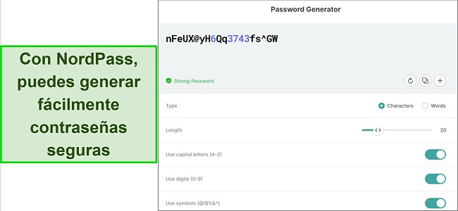 Captura de pantalla de NordPass Password Generator para Google Chrome