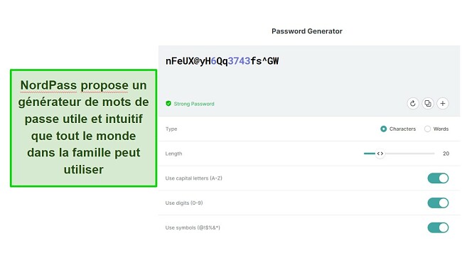 Meilleurs gestionnaires de mots de passe familiaux - NordPass Password Generator