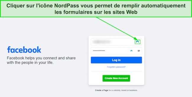 Capture d'écran de la fonction de remplissage automatique de NordPass