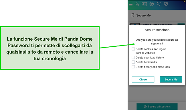 Mi piace poter rimuovere rapidamente tutta la cronologia di navigazione e i dati per impedire il tracciamento degli adware.