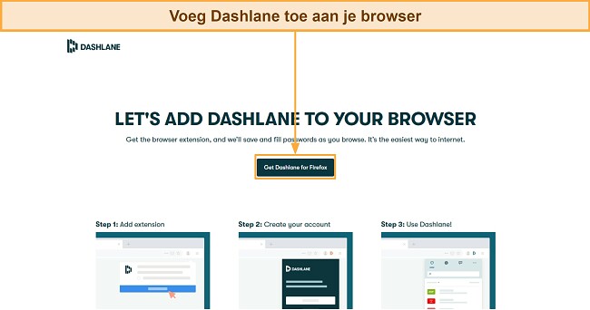 Een afbeelding die laat zien hoe je Dashlane kunt toevoegen aan je browser