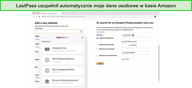 Zrzut ekranu, na którym byłem pod wielkim wrażeniem funkcji automatycznego wypełniania LastPass.