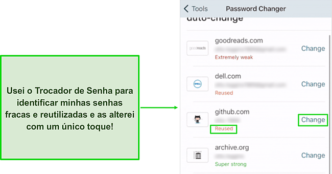 Captura de tela do alterador de senha de um clique do Dashlane.