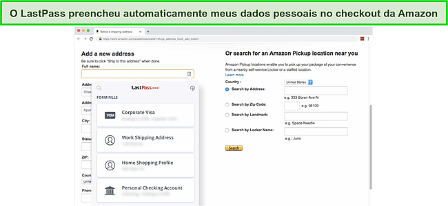 Captura de tela de Fiquei completamente impressionado com o recurso de preenchimento automático do LastPass.