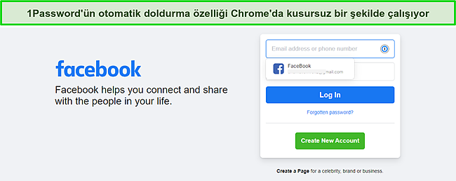 1Password otomatik doldurma özelliğinin ekran görüntüsü.