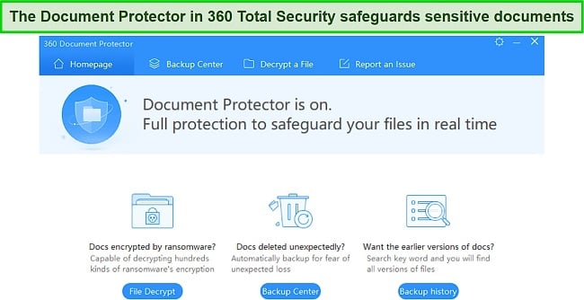 Document Protector in 360 Total Security