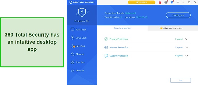 360 Total Security's desktop app interface