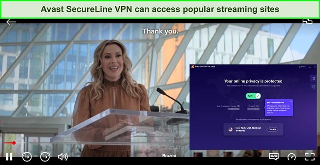 Avast VPN unblocks popular streaming sites screenshot