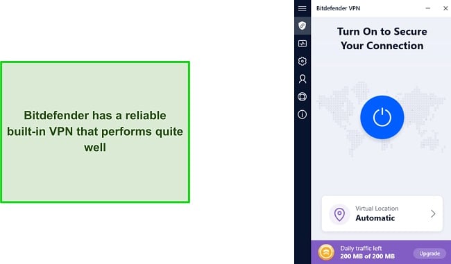 Bitdefender's built-in VPN