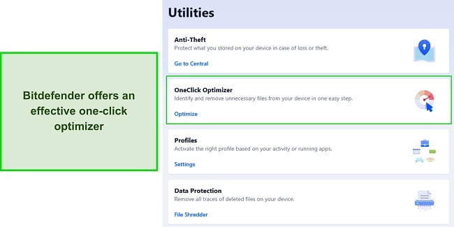 Bitdefender's one-click optimizer