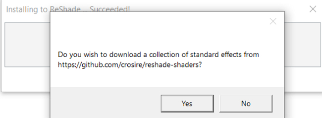 ReShade downloadbevestiging screenshot