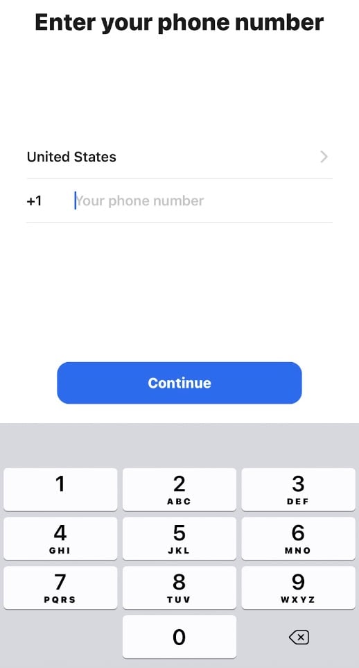 Sinal de captura de tela do número de telefone