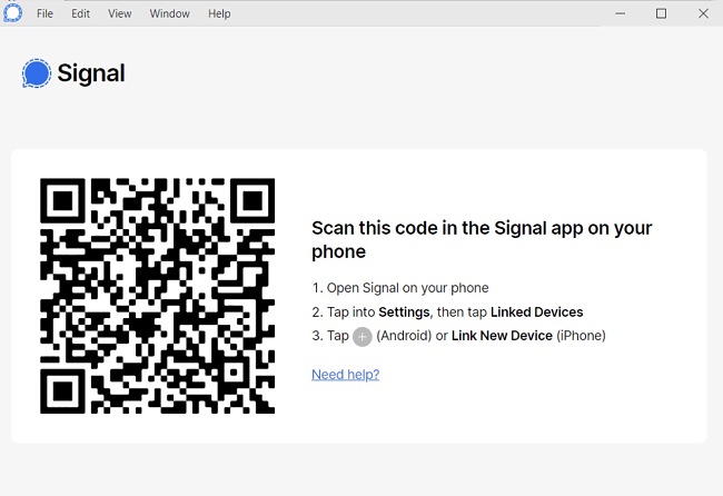 Captura de tela QR de varredura de sinal
