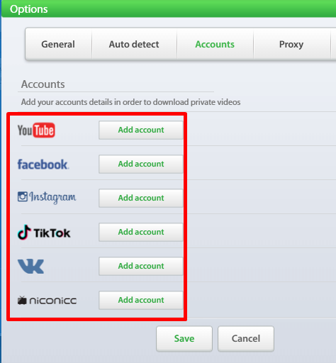 Connect accounts to By Click Downloader