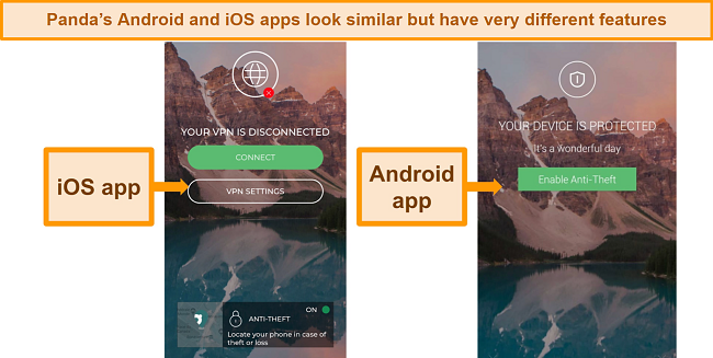 Screenshot of Panda's iOS and Android app user interfaces