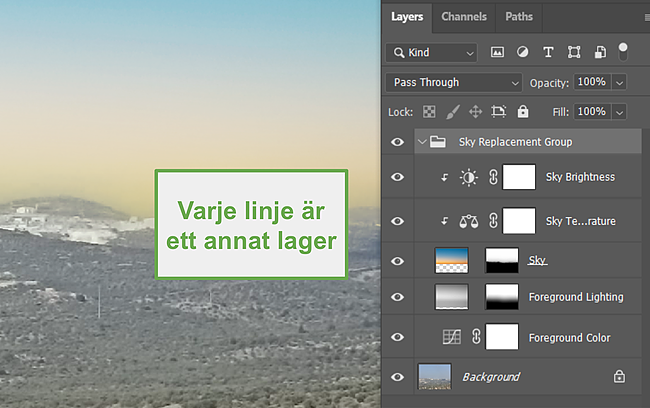 Använda lager med photoshop