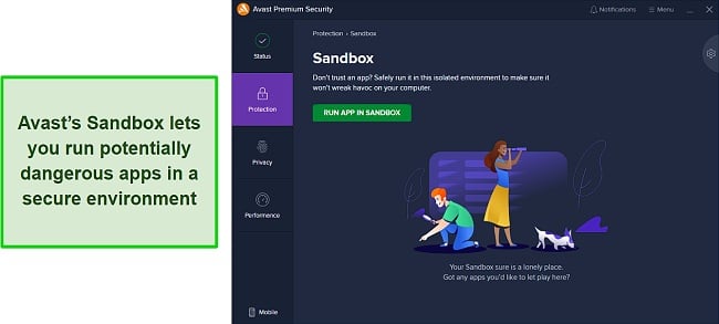 Using Avast's Sandbox feature to safely run unsafe apps