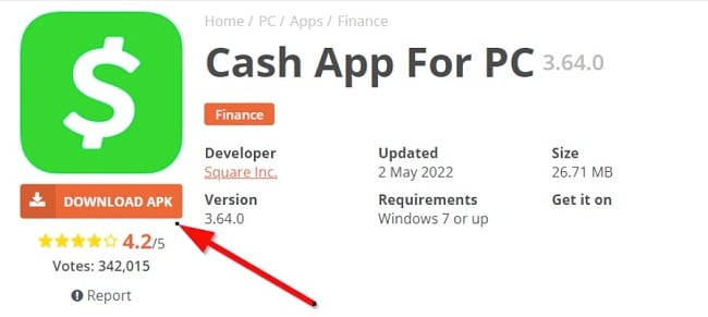 Captura de pantalla de APK de descarga de Cash App