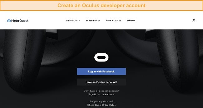 Making an Oculus developer account