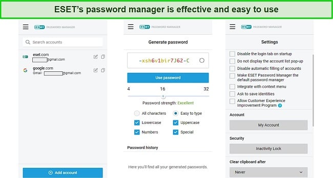 ESET's password manager
